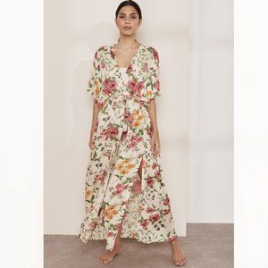 Underprotection - Floral Tie Long Cotton Robe